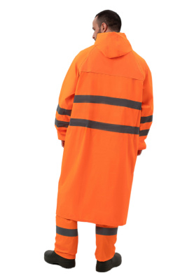 Плащ дождевик сигнальный оранжевый